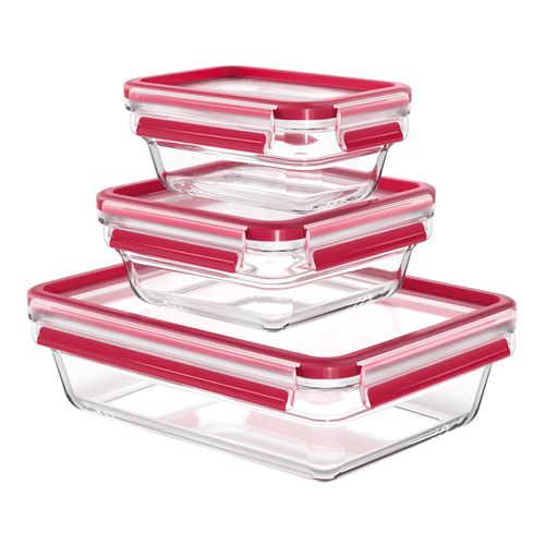 Set de 3 contenedores de vidrio Master Seal Glass