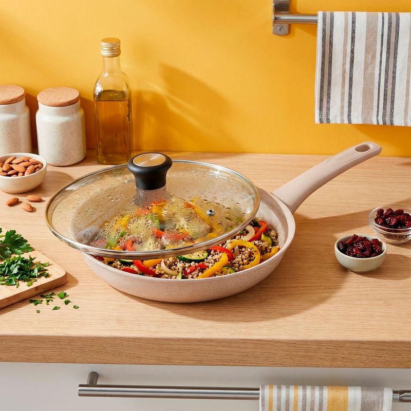 Tapa de vidrio templado de 20 cm con válvula de liberación de presión