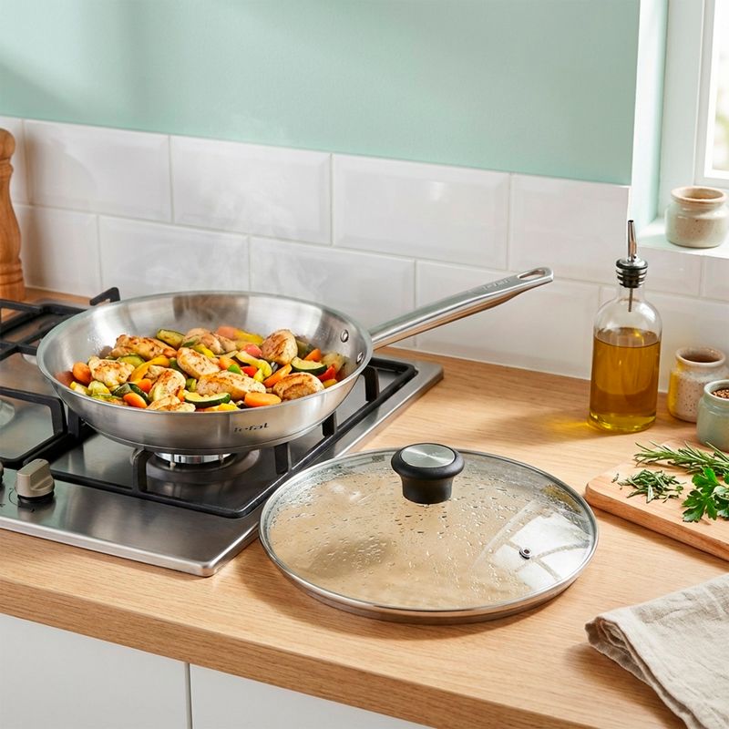 Tapa de vidrio templado de 24 cm con válvula de liberación de presión